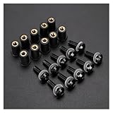 Screws Nuts 5MM 10pieces Fairing Bolts Kit Windshield Screw Rubber Nuts For TDM 850 900 TDR250 XT1200Z/ZE XT660Z For Super For Tenere(Black SET)