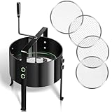 Gifeerory Rotary Garden Soil Sifter Compost Sieve, Large Earth Riddle Screener with (3/6/9/12) mm Replaceable Mesh Sizes, Upgraded Steel Garden Sieve for Soil and Stones