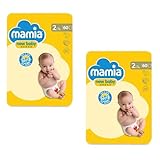 2X Mamia Size 2 Nappies Newborn 60 Pack