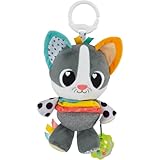 LAMAZE Millie the Cat, Clip and Go Baby Pram Toy with Multiple Textures, Rattle, Crinkle Ears, Satin Ribbons, Sensory Toys for Babies from 0+ Months
