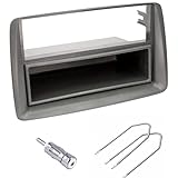 Sound-way Single DIN Car Radio Installation Kit, 1 DIN Front Panel Frame, Facia Adaptor, Antenna Adapter, Release keys, compatible with Fiat Panda 2002-2012