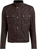 Belstaff Men's Brooklands 2.0 Motorbike Jacket with Protectors Textile Jacket Chopper/Cruiser All-Year Cotton - Brown - XXXL