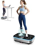 Vibration Plate, EvoSpark Vibration Plate Exercise Machine with 9 LED Light Effects, 2 in 1 Brushless Motors Vibration Platform for Lymphatic Drainage & Weight Loss, Vibrate Fitness Platform