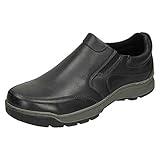 Hush Puppies Mens Jasper Slip On Leather Shoes (9 UK) (Black)