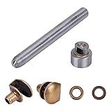 PH PandaHall 20 Sets Boot Lace Hooks Kit, Brass Shoes Eyelets Shoe Buckles Press Stud Tools with Rivets Rings for Walking Boots Climb Hiking Shoes Work Outdoor Mountaineering Boots, Antique Brown