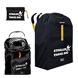 chwigo Extra Large Stroller Travel Bag - Black, Ideal for Airplane Pushchair and Pram Cover, Waterproof Stroller Travel Bag