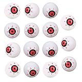 CYMYGS Halloween Eyeballs,15 Pcs Simulation Bloody Hollow Fake Red Eyeballs,Bouncy Eye Balls Scary Red Fake Eyes-Halloween Party Decorations Supplies, Trick or Treat Party Halloween Decorations