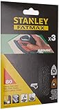 Stanley Fatmax STA39122-XJ Mesh Sanding Sheets for Black+Decker Mouse, 80G, Pack of 3