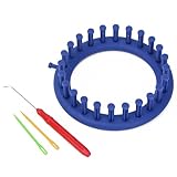 Round Knitting Looms Set, Scarf Suture Needle Knitting Looms with Hook Needle Kit, DIY Home Round Craft Tool for Hat Scarf Shawl Sweater Sock Blankets Knitter(Blue,Size:14cm)