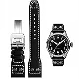 HEYOZURY Watch Bands for IWC 20mm 22mm Genuine Leather Watch Band IWC, Premium Soft Leather Replacement Strap Original Bracelet for IWC Pilot Series, 22mm