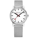 Mondaine - Evo2 MSE.35110.SM - Mens and Womens Watch 35mm - Official Swiss Railways Wrist Watch Silver Steel Strap - 30m Water Resistant - Sapphire Crystal - Watches for Men and Women
