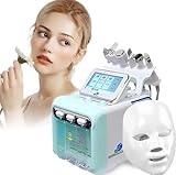 Hydrogen Oxygen Beauty Machine,7 In 1 Water Oxygen Hydra-facial Machine With Led Mask Facial Deep Cleansing Peeling Hydro Dermabrasion Jet Peel Small Bubble Device,Double Large Pumps Stronger Suction