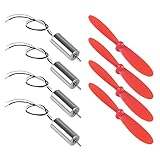 AEDIKO 4pcs 716 Coreless Motor 3.7V 7x16mm Brushed Motors 45000 RPM + 4pcs 75mm CW CCW Propeller Compatible with FPV RC Quadcopter