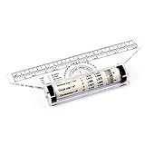 Rolling Parallel Ruler 15cm Multi-purpose Rolling Scale Draw Ruler Professional Parallel Glider Rolling Drafting Ruler Protractor