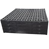 4 x Black Plastic Paving Driveway Grid Turf Grass Lawn Path Gravel Protector Drainage Mat (1 Square Meter)