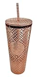 Starbucks 2023 Winter Holiday Jeweled 24oz Tumbler Cold Cup - Rose Gold