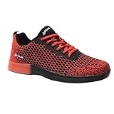 Pyramid Men's Path Lite Seamless Mesh Bowling Shoes, Red/Black, 9 UK