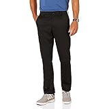 Amazon Essentials Men's Straight-Fit Stretch Golf Trousers, Black, 34W / 34L