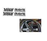 Set of 4 Black Rays Volk Racing Wheel Stickers Decals Vinyls Not Work Rota JDM