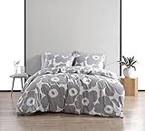 Marimekko - Queen Duvet Cover Set, Cotton Bedding with Matching Shams & Botton Closure, All Season Home Decor (Unikko Grey, Queen)