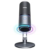 UGREEN USB Microphone 24bit/96KHz RGB Gaming Mic Cardioid Condenser PC Microphone Noise Reduction for Podcasting, Streaming, Recording with Quick Mute, Gain Knob for PS4/PS5/Mac/Laptop