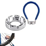 2 Pcs Bicycle Spoke Wrench Tool, Spoke Key Spanner 6 in 1, Bicycle Wheel Spoke Truing Tool for Bike Wheel Cycle Wrench 10-15 Gauge for Adjust Cycling Wheel Tension(Silver+Blue)