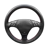 For BMW For E39 For E36 For E46 Car Interior Micro Fiber Leather Car Steering Wheel Cover Hand-stitched Wheel Cover Protector(Gray Thread)