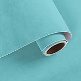 VaryPaper Aqua Blue Velvet Fabric Wallpaper Peel and Wallpaper 40cmx200cm Removable Blue Flocked Contact Paper Self Adhesive Velvet Flocking Liner for Jewelry Boxes Dresser Cupboard Vinyl Wrap Crafts