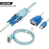 CMYKZONE Cisco Console Cable Serial Cable Rj45 to DB9 & RS232 to USB (2 In 1) for Cisco Device, Stable, Easy to Operate, Easy to Login Cisco System 1.8M+1M
