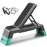 leikefitness Multifunctional Aerobic Deck with Cord Workout Platform Adjustable Dumbbell Bench Weight Bench Professional Fitness Equipment for Home Gym… (Black)