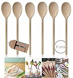 Set of 6 x 12" (300mm) Beechwood Wooden Spoon, Ideal for Baking, Decorating, Engraving Made in The EU. Tradeco Direct®