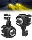 SUPAREE Motorcycle Auxiliary Lights 12V Motorbike Spotlights Motorcycle Fog Lights Yellow 3200K 9000LM con Bracket Universal IP68 for Motorbike ATV SUV Truck 2Pcs