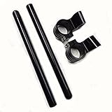 50mm Clip on Handlebars 1" Riser fit 50mm Fork Tube 7/8" Motorcycle bars, 50 mm Clip ons Handlebar CNC Black
