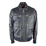 Diesel Mens L-Boom Leather Jacket Large Black