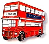GBJUK Red London Route Master Bus Enamel Pin Lapel Badge with Butterfly Clasp Back