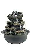 Heart of Nature Indoor Water Fountain with LED Light AND Colour Changing Spinning Ball USB Included