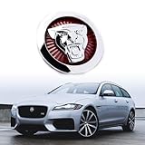 Aulpee Compatible with XE XF XJ F-Type F-PACE Front Center Grille Badge 3.38inch Car Accessories(Front Red-Chrome)