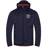 West Ham United FC Gift Mens Shower Jacket Windbreaker Peaked Hood Navy Large