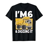 I'm 6 Dump Truck 6th Birthday construction truck Birthday T-Shirt