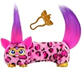 Furby DJ Furblet Kitt-Ee-Luv Interactive Plush Toy with Stretchy Body, Music & Silly Sound Effects, Singing Talking Collectible with Keychain Clip, Works with Furby 2023, Toys for Girls & Boys 6+