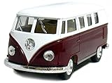 5 Die-cast 1962 VW Classic Bus 1/32 Scale (Maroon), Pull Back n Go Action. by 5 Die-cast Vehicles