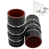 BIAREN 2X Silicone Intercooler Turbo Hose Pipe for Ford Transit Tourneo Connect 1.8 DI TDCI (2002-2013) 2T1Q6N650AB 1201165 5T166N650AB 1417829