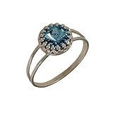 Custom Aquamarine Ring Silver Cocktail Ring March Birthstone Silver Aquamarine Ring