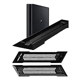 Gamer Gear PS4 Slim Edition Console Stand - Black Vertical Stand with Built-In Cooling Vents - PlayStation 4 Slim Stand with Anti-Slip Pads