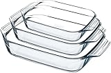 Pyrex 8023510 Set of 3 Borosilicate Glass Oven Plates – Extreme Resistance – Made in France