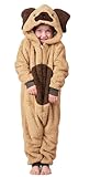 Wunsy Kid's Puppy Dog Onesie All-In-One for Boys or Girls in Soft Fleece with a Tail In Childrens Size 5-6 Years Dog49
