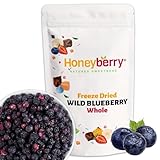 Freeze Dried Whole Wild Blueberry 100g - 100% Natural Blueberries Grown Wild Harvested From Lowbush - Superfood Non-GMO Freeze Dried Berry Fruit Perfect for Baking, Smoothie, Porridge Oats or Snacking