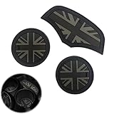 3PCS Silicone Car Cup Holder Coasters Union Jack UK Flag Style, Anti Slip Cars Holder Accessories, Car Cup Mats Compatible with MINI Cooper R55 R56 R57 R58 R59