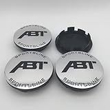 SANSHAOS 4Pcs Hub Centre Caps for Audi Volkswagen Mercedes-Benz ABT,Car Hub Caps with Car Logo Center Cap Replacement Sunscreen Waterproof Hub Cap Covers Protectors,69MM-Silver