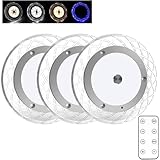 Kriogor 12V LED Ceiling Lights with Remote Control 4 Color Modes Caravan Interior Lighting 81 LEDs Pattern Decoration for Motorhome Campervan Under Cabinet Truck Sailboat Kitchen Bathroom 6000K (3PCS)